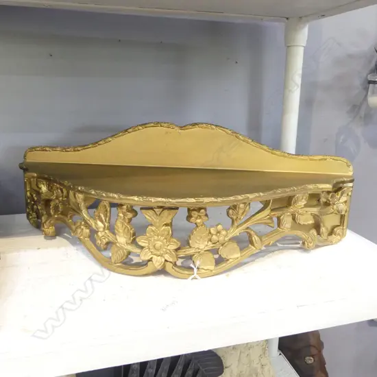 GOLD PAINTED WALL SHELF W.520mm