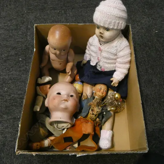 VINTAGE DOLL COLLECTION  GERMAN CHINA HEAD H130 COMPOSIT DOLLS ETC