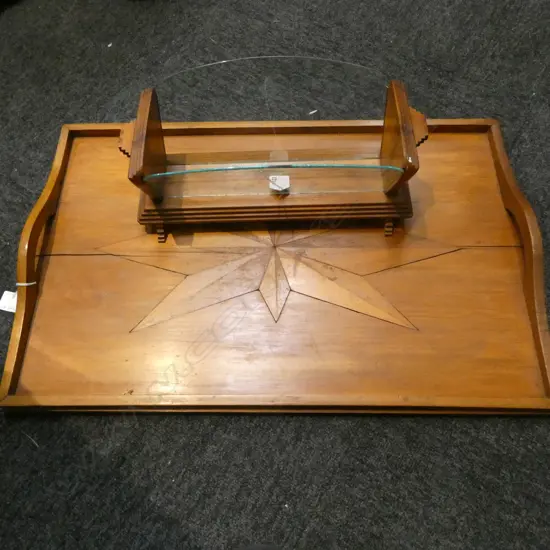 VINTAGE NZ NATIVE WOODS 2 HANDLED TRAY L610MM & LETTER RACK L350MM