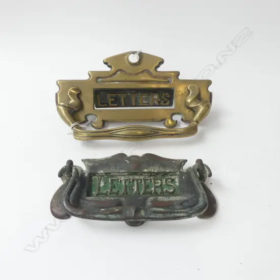 BRASS + METAL ART NOUVEAU DOOR LETTER KNOCKERS/OPENERS W.250mm