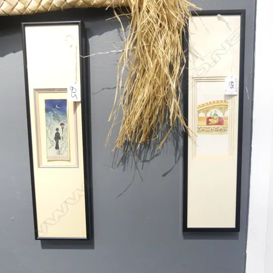 2 ARTWORKS JAPANESE WOODBLOCK L110 & P CURTIS RAJISTANY W/C L135MM