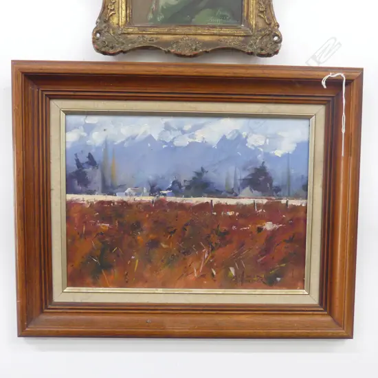 FRAMED OIL SI READY FOR HARVEST BY JOHN BADCOCK H250 L350MM