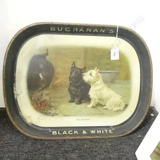 VINTAGE BUCHANAN'S BLACK AND WHITE WHISKEY TRAY  400 x 300mm