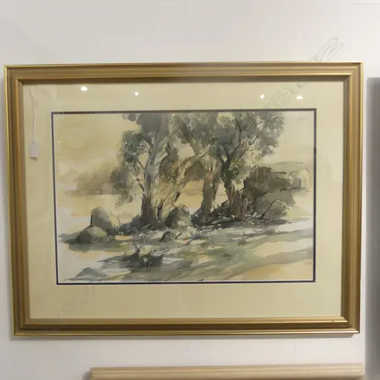 ERIC CLARK, GUMTREES, WATERCOLOUR, SIGNED & DATED '91, 370x550mm