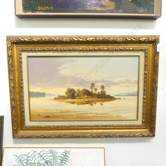 JOHN W. HORTON 'TITI ISLAND HAURAKI GULF' OIL ON BOARD 295x495mm