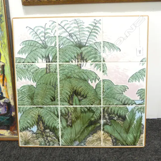 9 TILE WALL HANGING by ROD AND PATSY BOWEY WAIPU TILE STUDIO 475x475mm