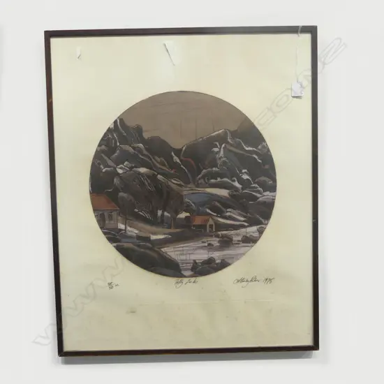 STANLEY PALMER, HILLY LANDS, PRINT Ed. 38/50, SIGNED & DATED 1978, 690x560mm