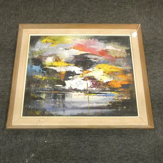 FLORENCE LUXFORD 'RIVER GLOW' OIL ON BOARD 500x600mm