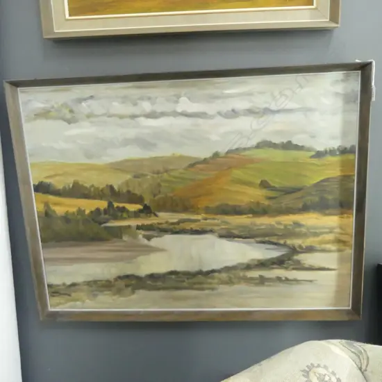 JUNE SHIEFF, LANDSCAPE, OIL ON BOARD 1971 605x830mm