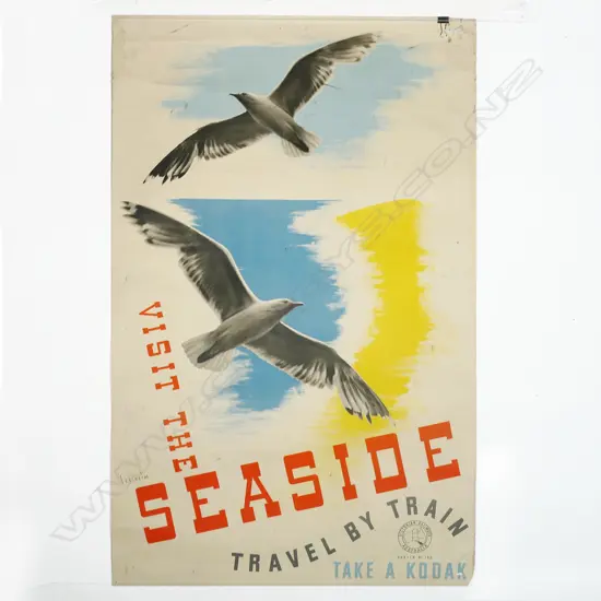 VINTAGE POSTER Gert Sellheim (Aust., 1901-1970). 'Visit The Seaside. Travel By Train' 1930s. lithograph 1000 x 630mm