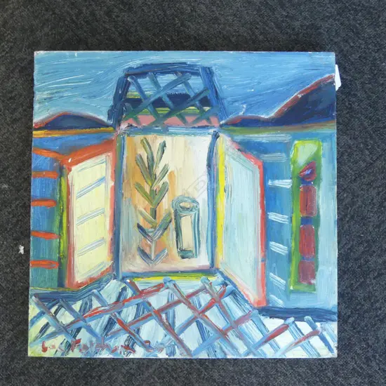 LEE FELTHAM, "A SAFE PLACE", ACRYLIC ON CANVAS, SIGNED 2000, 380 X 380 MM, provenance below