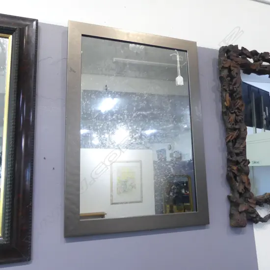 MODERN MIRROR, SILVER FRAME 700x500mm