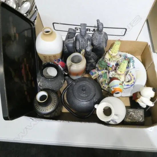 ASST. ORIENTAL ITEMS; 4 TERRACOTTA WARRIORS ETC