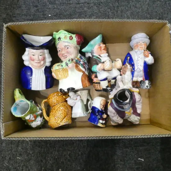 HENRY VIII TOBY JUG + 9 OTHER ASST. Incl. WEDGWOOD, SHORTER, etc