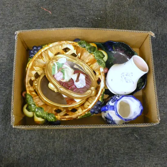 PR HANDPAINTED WEDGWOOD PORTRAITS 'MAINBOROUGH' & 'ANNE' (FAULTS), IRONSTONE JUG, POOLE VASE, etc