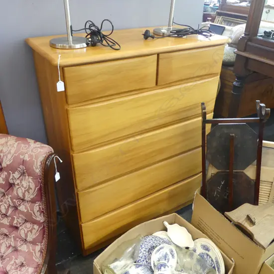 KAURI 6 DRAWER CHEST, PERMAKRAFT BY FURNWARE 860x410x1055mm