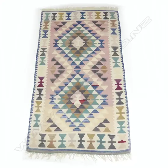 KELIM RUG PASTLE PINKS & BLUES L1760 W1000