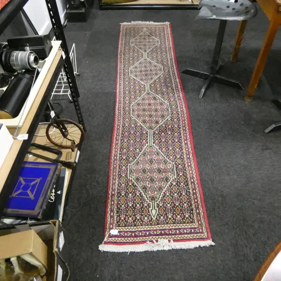 HAND KNOTTED WOOL PILE RUNNER 2300x500mm