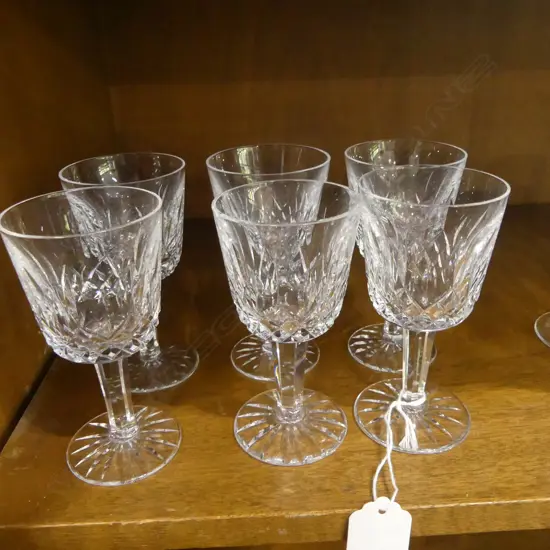 SET OF 6 WATERFORD CRYSTAL ‘LISMORE’ PORT WINE GLASSES, L.110MM