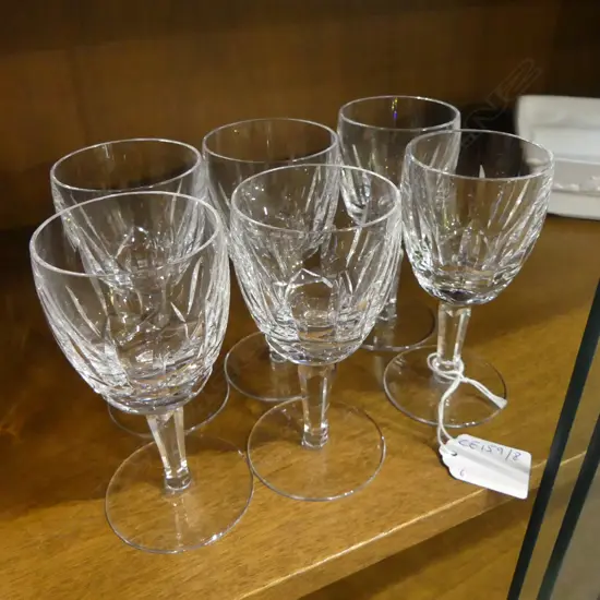 SET OF 6 WATERFORD CRYSTAL PORT WINE GLASSES ‘KILDARE’, H.115MM