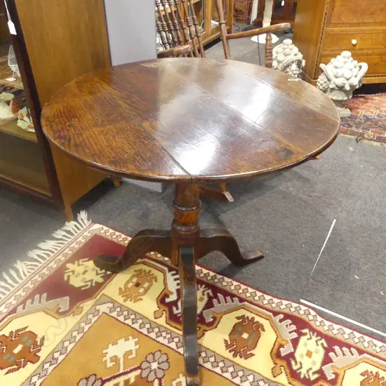 ANTIQUE GEORGE III OAK WINE TABLE 690mm dia H.680mm