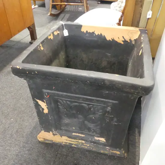 BLACK PAINTED TERRACOTTA PLANTER 500x500x500mm