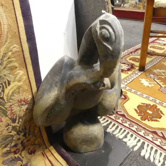 CARVED STONE EAGLE STATUE H.520mm