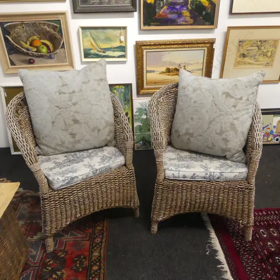 PR RATTAN ARMCHAIRS SOME WEAR