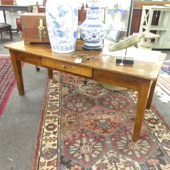 PLANK TOP COFFEE TABLE w. DRAWER 1320x565x530mm