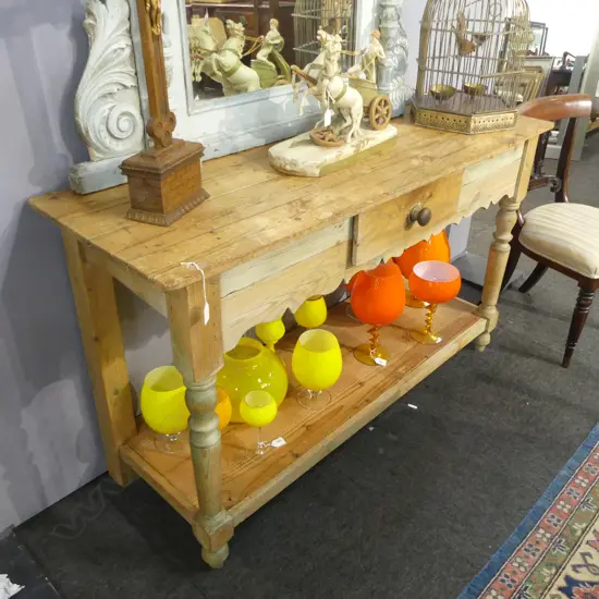 PINE CONSOLE TABLE 1400x480x840mm (MARKED)