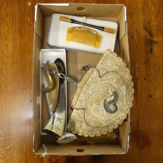 TRAY OF 12 VINTAGE ORIENTAL FANS HAND PAINTED PCS ETC