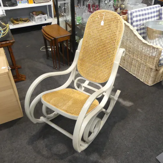 CANED BENTWOOD ROCKING CHAIR