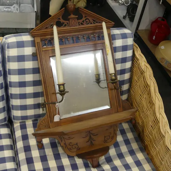 EDWARDIAN MIRROR w. 2 CANDLES 700x500mm