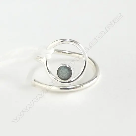 SILVER SET LABRADORITE RING, ADJUSTABLE, new