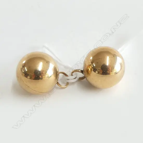 PR 9ct GOLD BALL FITTINGS FOR HOOP EARRINGS 5.33gms