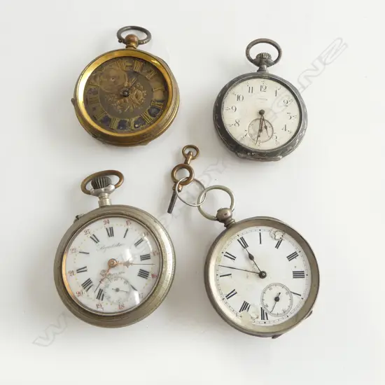 4 GENT'S OPEN FACE POCKET WATCHES all with faults
