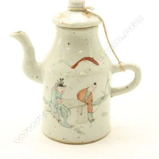 A Chinese Qing Dynasty Famille-rose Figure Small Teapot. H.125mm-John Perry Collections