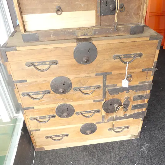 MEIJI JAPANESE 7 DRAWER 1 DOOR COLLECTOR'S/BEDSIDE CABINET H.575mm