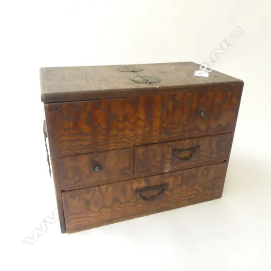 MEIJI JAPANESE ELM SEWING BOX H.250mm