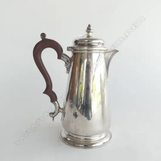 GEORGIAN STYLE STG SILVER COFFE POT, J B Chatterley & Sons Ltd B'HAM 1972 736grms