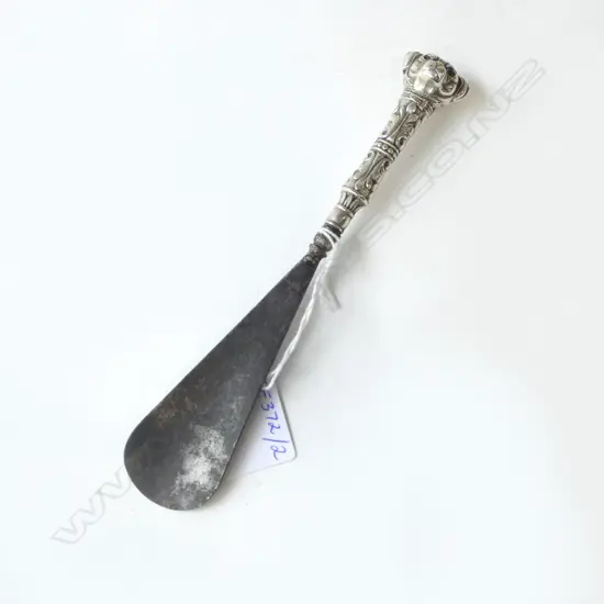 ANTIQUE STG SILVER ‘BULLDOG’ SHOE HORN BIRM’ 1913, L.175MM 