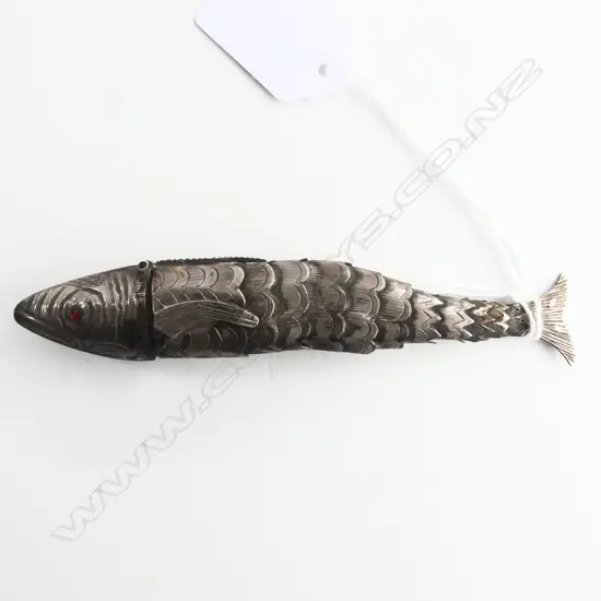 SILVER ARTICULATED FISH L.120mm