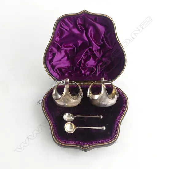 PR STG SILVER SALTS, ATKIN BROS. SHEFFIELD 1885, 78grms, IN ORIG. BOX