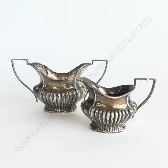 SILVER SUGAR BOWL & CREAM JUG Birmingham 1904 264gms
