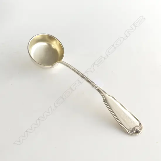 SCHURMANN 800 SILVER LADLE, GILT LINED BOWL L.335mm 198grms