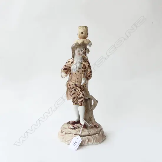 DRESDEN PORCELAIN CANDLESTICK, H.320mm