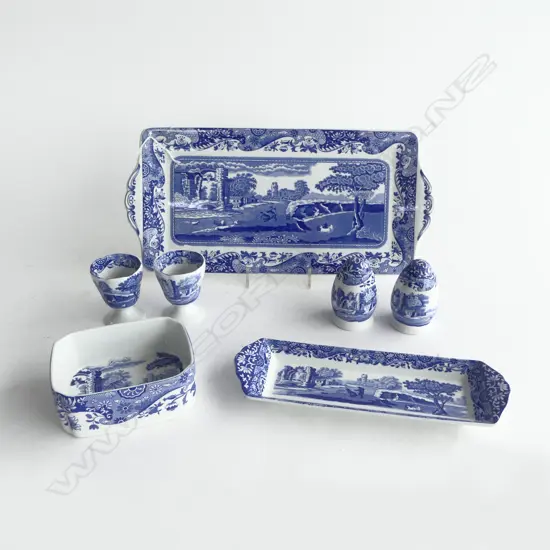 7 PCES SPODE ITALIAN INCL. SANDWICH TRAY W.340mm