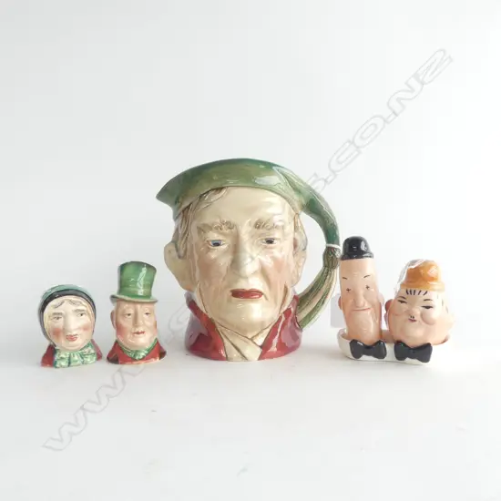 BESWICK CHARACTER JUG H170MM & 2 PRS BESWICK CHARACTER CONDIMENTS