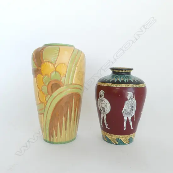 THOMAS FORESTER & SONS 'TUNIS' VASE H.240mm + JAMES KENT/FOLEY ATHENA VASE H.190mm
