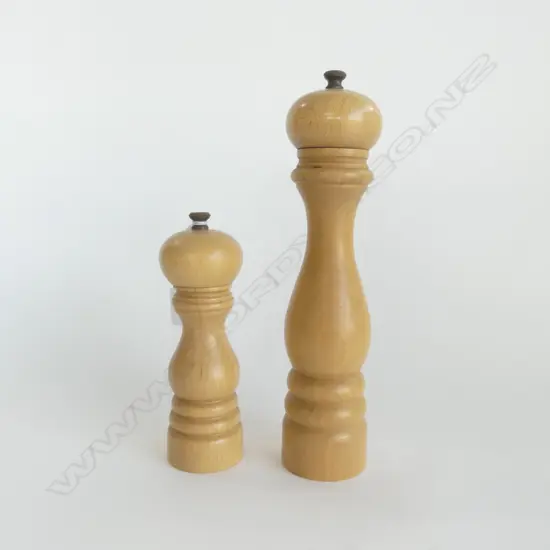 PEUGEOT FRANCE WOODEN SALT GRINDER & PEPPER MILL H.275mm